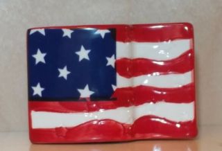 Nora Fleming Embossed Stars And Stripes Flag Rare Mini - A18 - Retired