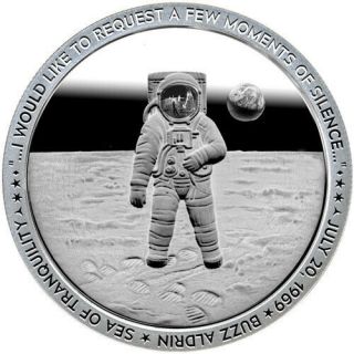 Rare 2019 Apollo 11 Moment Of Silence 1 Ounce Silver Coin/round Numbered To 5000