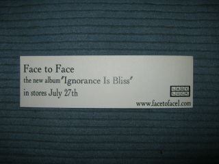 RARE 1999 Promotional FACE TO FACE Vinyl Sticker Decal 