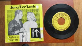 Rockabilly 45 & Rare Picture Sleeve - Jerry Lee Lewis - Great Balls Of Fire