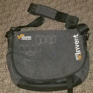 Rare Canvas Messenger Backpack Laptop Bag Amazon Web Services Aws Re:invent
