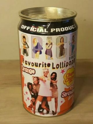 Official 1997 Spice Girls Chupa Chups 20 Ct Lollipop Tin Can Seal Rare