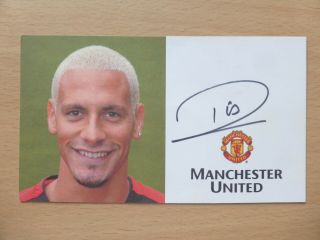 2002 - 04 Rio Ferdinand Signed Manchester United Club Card - Rare (12952)