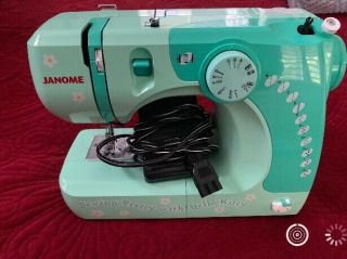 Rare Janome Hello Kitty Sewing Machine Model 11706 Green With Foot Pedal