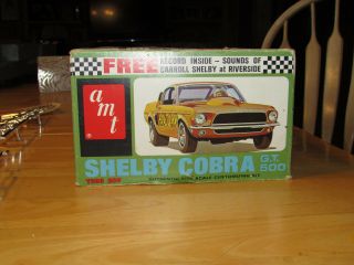 Vintage Rare 1968 Shelby GT - 500 AMT model COMPLETE MINUS RECORD 6