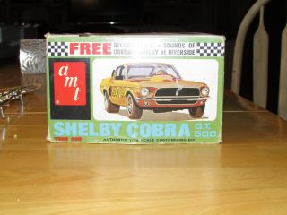 Vintage Rare 1968 Shelby GT - 500 AMT model COMPLETE MINUS RECORD 8