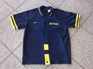 Michigan Wolverines Nike Shooting Shirt Warm Up Jersey Jacket L Fab 5 Era Rare