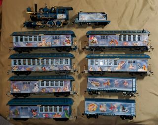 Rare Hawthorne Village Magic Of Disney Ho Train Set 9 Cars Plus Engine & Tinder
