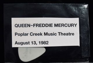 Queen Freddie Mercury Rare Guitar Pick From 1982 Show At Poplar Creek