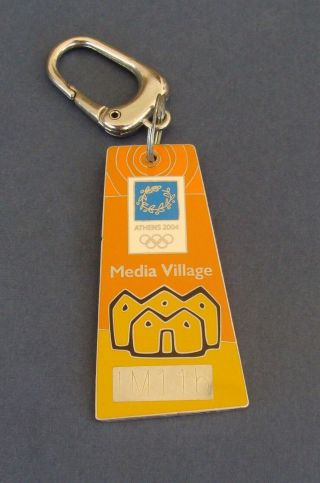 2004 Athens Olympic Games,  media Village keychain,  Ultra rare 2