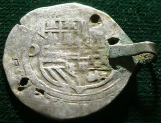 Rare Moneda Colonial – Mexico Cob Of 1 Real Phillip Ii - Iii O Pirates Coin