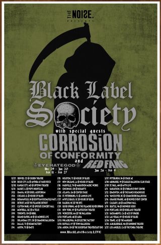 Black Label Society | Corrosion Of Conformity 2018 Tour Ltd Ed Rare Poster Bls