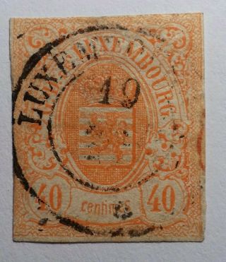 Luxembourg 1859 Rare 40c Imperf €700.  Photos For Margins.  See Detail