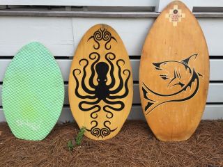 Rare Wood Skim Boards Boogie Boards