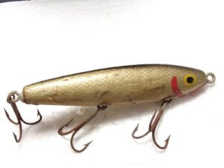 VERY OLD AND RARE,  PAINTED WOOD JIM PFEFFER FISHING LURE,  BAIT,  GOOD COND,  2 3