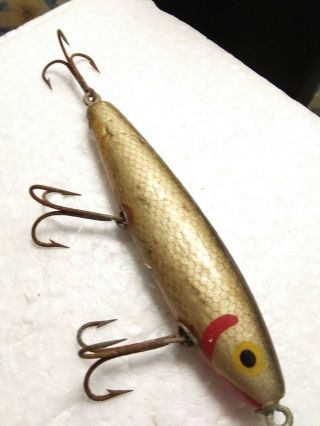 VERY OLD AND RARE,  PAINTED WOOD JIM PFEFFER FISHING LURE,  BAIT,  GOOD COND,  2 7