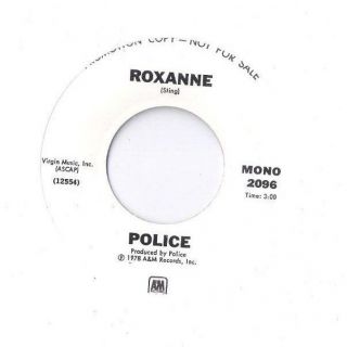 The Police Roxanne 45 Record Rare Mono / Stereo Promo 1979