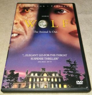 Wolf Dvd Jack Nicholson,  Michelle Pfeiffer Rare Oop