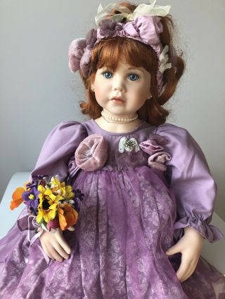 Rare “violet” Collectible Porcelain Doll By Thelma Resch For Masterpiece Gallery