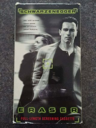Very Rare Eraser Screening Vhs Tape 1996 Screener Arnold Schwarzenegger