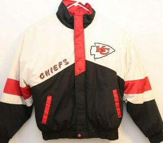 Rare Vintage Pro Player Kansas City Chiefs Nfl Puffer Jacket 90s Retro Sz L
