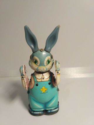 Red China Wind Up Tin Toy Rabbit - Early Shanghai Product - - Rare Item