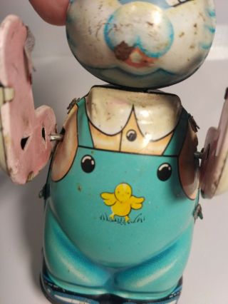 Red China Wind Up Tin Toy Rabbit - Early Shanghai Product - - Rare item 5