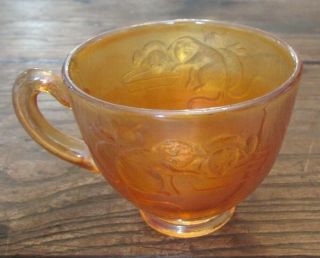 Rare Fenton Marigold Carnival Iridescent Glass Kittens Child’s Teacup