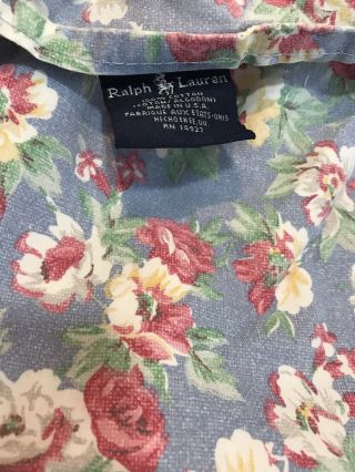 Vintage Ralph Lauren Hope Blue Floral Elisa Queen 4 Piece Sheet Set - Rare