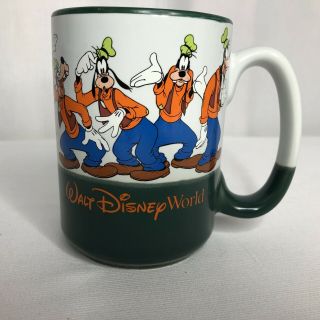 Authentic Walt Disney World Goofy Large Coffee Mug Cup White Green Rare