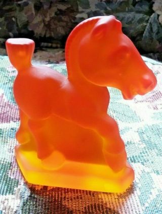 Horse Orange Slice Satin Sparky Plug Oscar Figurine Imperial by Heisey Rare Vtg 2