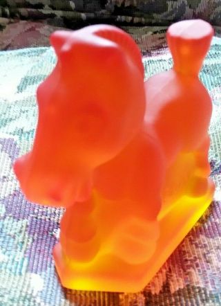Horse Orange Slice Satin Sparky Plug Oscar Figurine Imperial by Heisey Rare Vtg 3