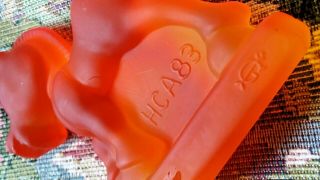 Horse Orange Slice Satin Sparky Plug Oscar Figurine Imperial by Heisey Rare Vtg 5
