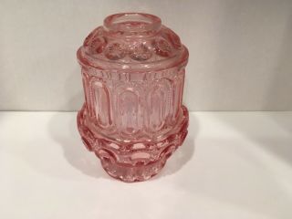 L.  E.  Smith Rare Pink Moon And Star Glass Fairy Lamp Light Votive Candle