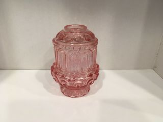 L.  E.  Smith Rare Pink Moon And Star Glass Fairy Lamp Light Votive Candle 2