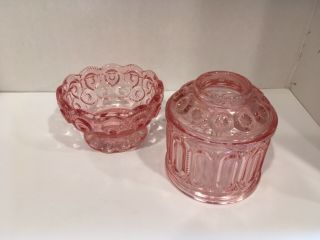 L.  E.  Smith Rare Pink Moon And Star Glass Fairy Lamp Light Votive Candle 3