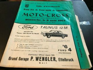 Luxembourg - - - Moto Cross - - Grand Prix 1964 - - - Programme - - - 9th August 1964 - - Rare