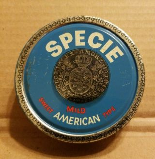Very Rare Vintage Specie Tobacco Tin 2oz Round Empty W.  O.  Larsen Denmark