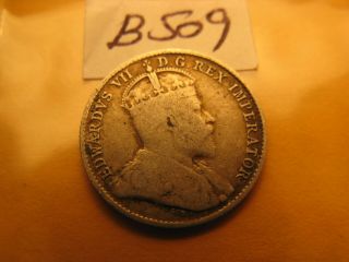 1907 Canada 5 Cent Five Cent Rare Silver Coin Id B 509.