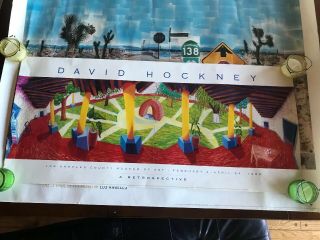 Rare David Hockney " Hotel Acatlan " 1988 Lacma A Retrospective Print