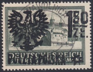1944 Wwii Poland Germany Wawolnica Local Stamp Fischer Rare Geniune Expertised