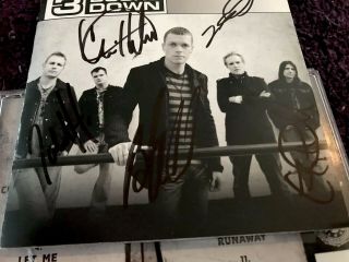 3 Doors Down Signed By All 5 In The Band Rare Autograph Booklet Autographed Read