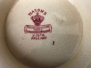 RARE Mason ' s Ironstone Vista Pink Footed Compote & Bowl Staffordshire China 3