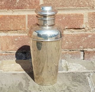 Rare Silver Plated Vintage Antique Art Deco Cocktail Shaker By Maple & Co London