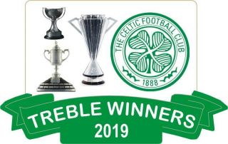 Celtic Coloured Limited Edition Treble Winners Ultra Rare Badge