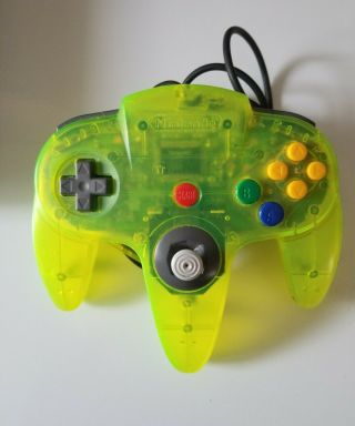 Neon Lime Green Nintendo 64 Controller.  Oem.  Rare.