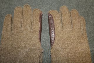 Rare WW2 U.  S.  Army Airborne Favored Leather & Wool Gloves,  Pair 7