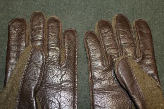Rare WW2 U.  S.  Army Airborne Favored Leather & Wool Gloves,  Pair 8
