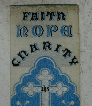 Early Faith Hope Charity Religious Book Mark Stevengraph - Very Rare - L@@k
