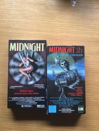 Midnight And Midnight 2: Sex,  Death And Videotape Vhs Vidmark Rare Htf
